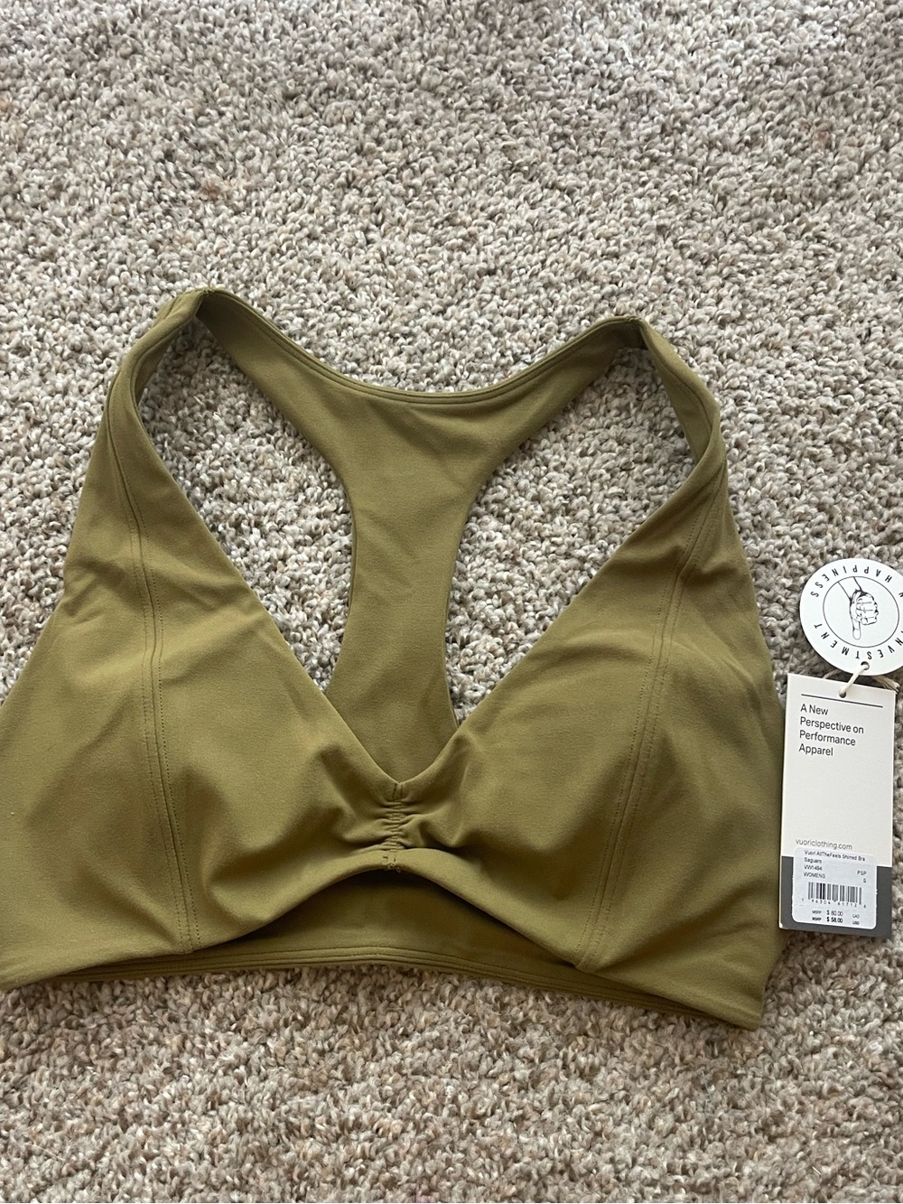 nwt vuori allthefeels shirred bra